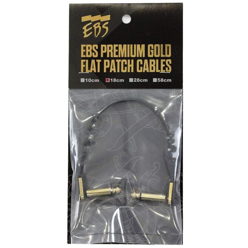 EBS PG-18 Gold Flat Patch Cable - 18 Centimeter, Angle-Angle - Image 1